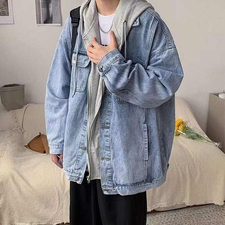 Herren Lässige Oversized Denimjacke Echoarchiv