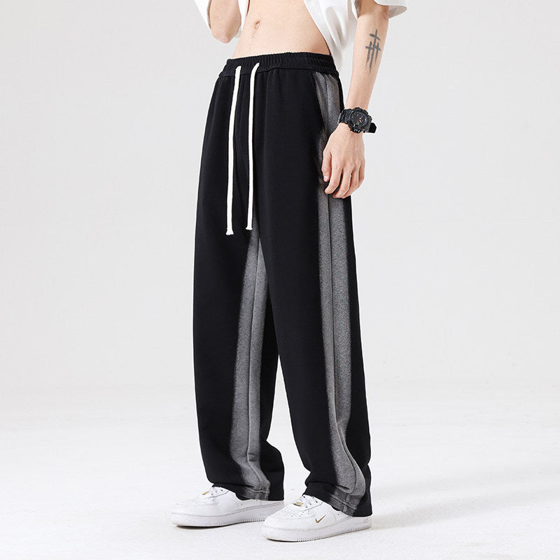Herren Oversize Trainingshose mit kontrastseitigem Panel, Tunnelzug & geradem Bein Echo Archiv
