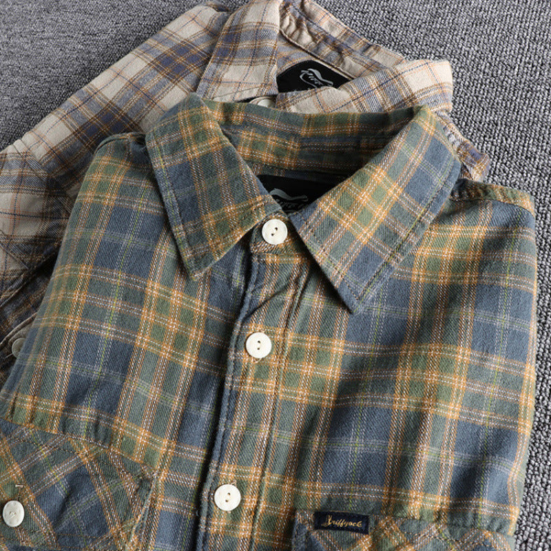 Herren Karo-Flanell-Hemd mit Brusttaschen und legerer Relaxed‑Passform Echoarchiv