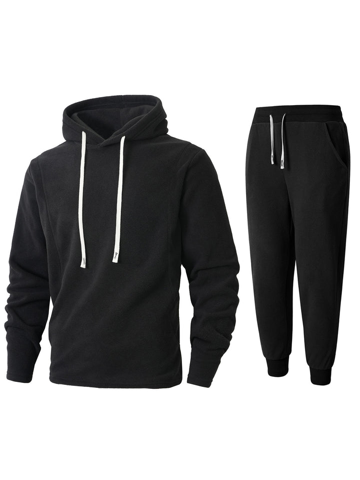 Herren Fleece-Kapuzenpullover und Jogginghose Set Echoarchiv