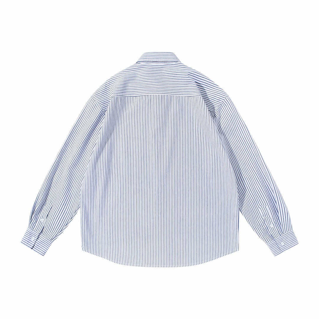 Damen Gestreiftes Oversize-Hemd im Oxford-Style mit Button-Down-Kragen und Brusttasche Echoarchiv