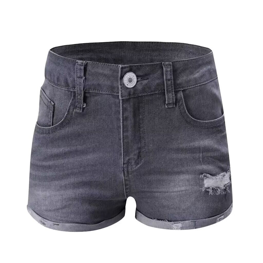 Damen hoch taillierte Denim-Shorts im modernen Vintage-Stil Echo Archiv