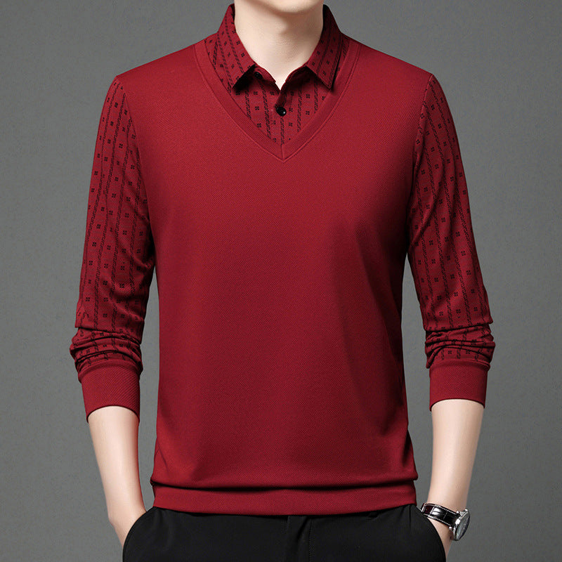 Herren elegantes Poloshirt mit strukturiertem Kragen und innovativer Knopfleiste Echoarchiv