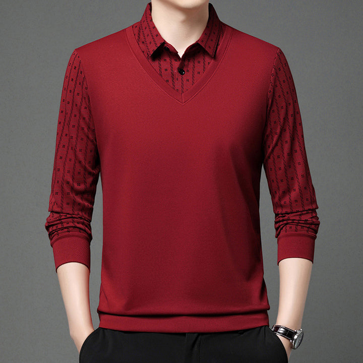 Herren elegantes Poloshirt mit strukturiertem Kragen und innovativer Knopfleiste Echoarchiv