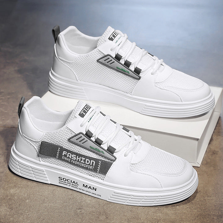 Herren Lässige Plateau-Sneaker mit atmungsaktivem Mesh- und Kunstleder-Mix Echoarchiv