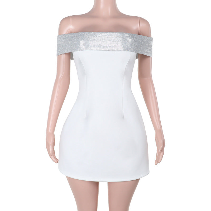 Damen Off-Shoulder Minikleid mit schimmerndem Bustier-Oberteil Echo Archiv