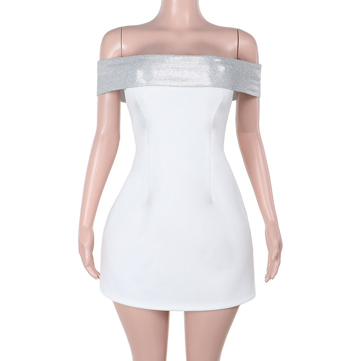 Damen Off-Shoulder Minikleid mit schimmerndem Bustier-Oberteil Echo Archiv