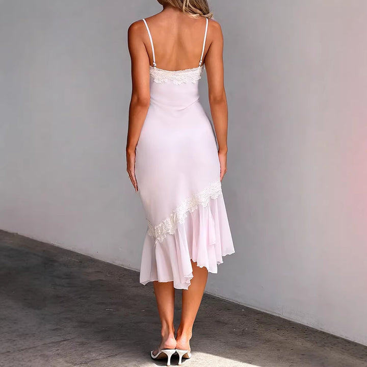 Damen Sexy Wickelkleid mit Spitzenakzenten Echo Archiv