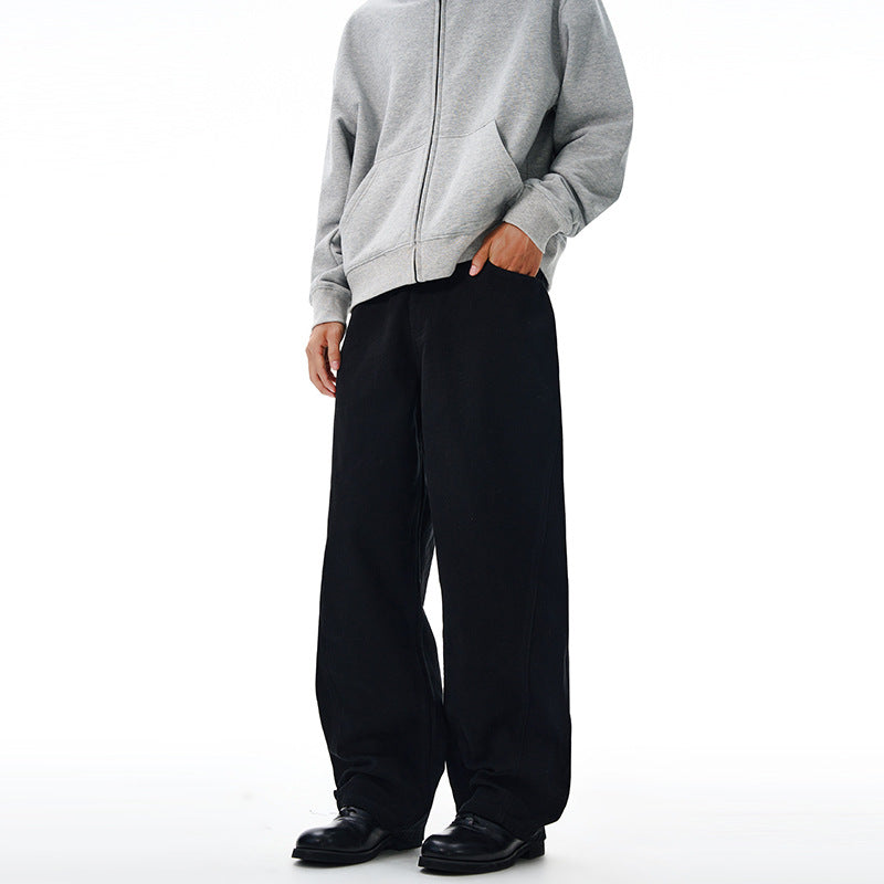 Herren Oversize-Canvas-Hose mit tiefem Schritt und fließender Weite Echo Archiv