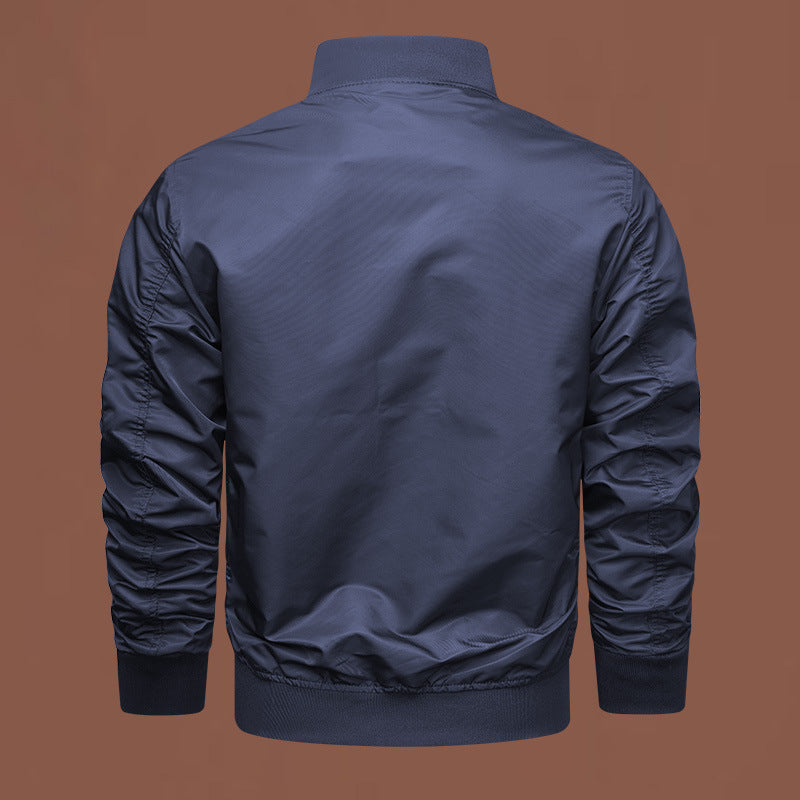 Herren nan leichter Nylon-Bomber mit Ärmeltasche, Reißverschluss und gerippten Bündchen Echo Archiv