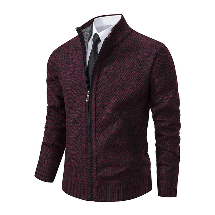Herren modische Strickjacke mit hohem Kragen und Reißverschluss Echoarchiv