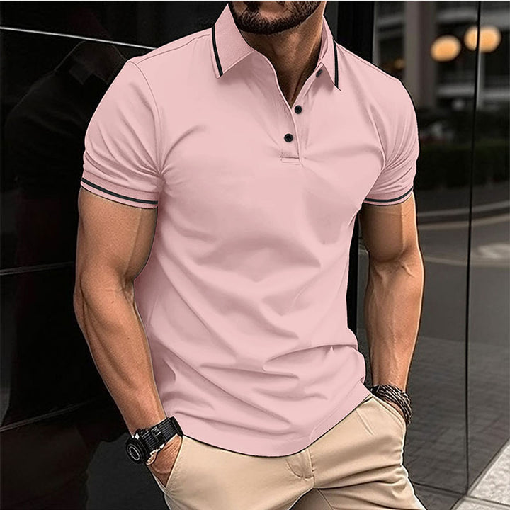 Herren Polohemd mit kontrastierendem Kragen und sportlichem Schnitt Echoarchiv