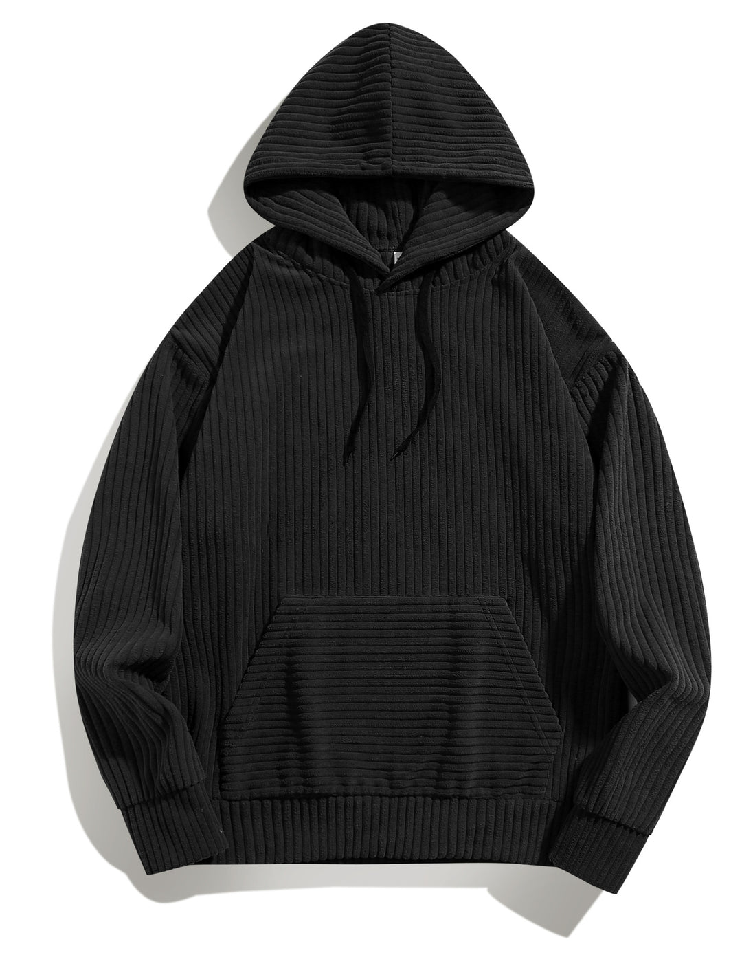Herren lässiger Kapuzenpullover mit geripptem Design und praktischen Taschen Echoarchiv