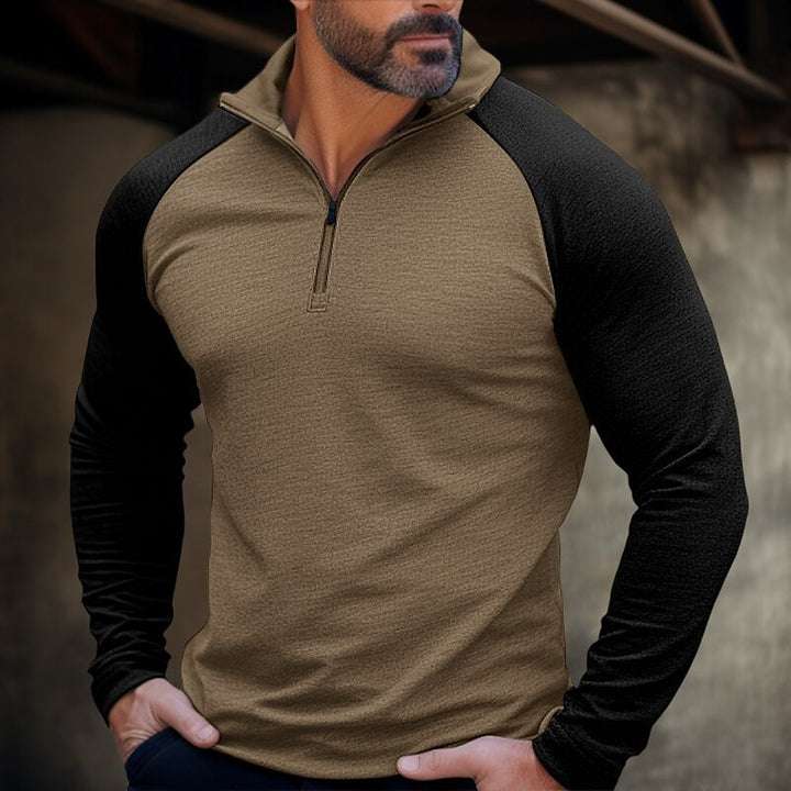 Herren Sportlicher Langarmpullover mit halbem Reißverschluss und ergonomischem Schnitt Echoarchiv