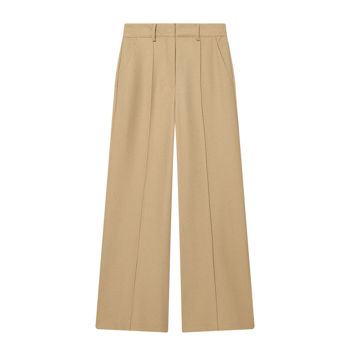 Damen elegante Highwaist-Hose mit Bügelfalte, verdeckter Hakenleiste und weitem Culotte-Schnitt – Avélisse