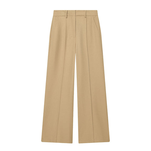 Damen elegante Highwaist-Hose mit Bügelfalte, verdeckter Hakenleiste und weitem Culotte-Schnitt – Avélisse