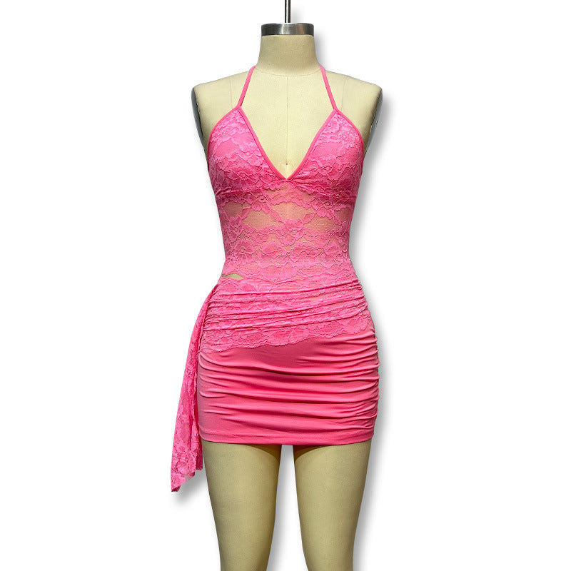 Damen Spitzen-Crop-Top mit Wickeldesign und angeschnittenem Unterrock Echo Archiv