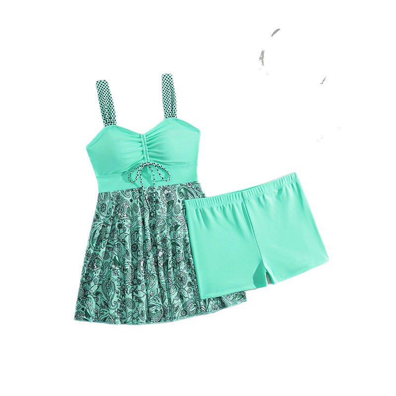 Damen Sportliche Badeoutfit mit floralem Rock Echo Archiv