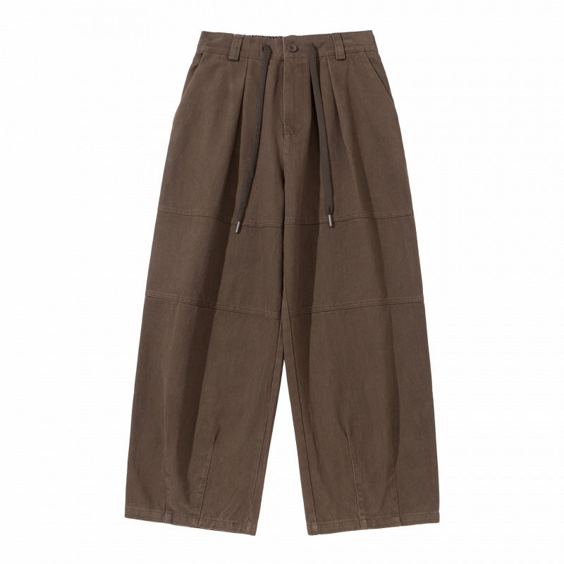 Damen Weite High‑Waist Plissierte Culotte‑Hose mit Kordelzug und Teilungsnähten Echo Archiv