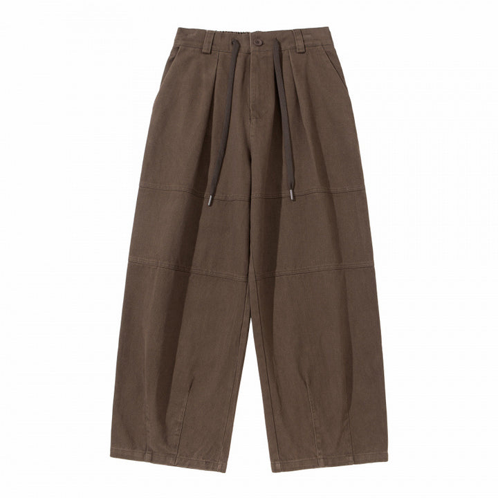 Damen Weite High‑Waist Plissierte Culotte‑Hose mit Kordelzug und Teilungsnähten Echo Archiv