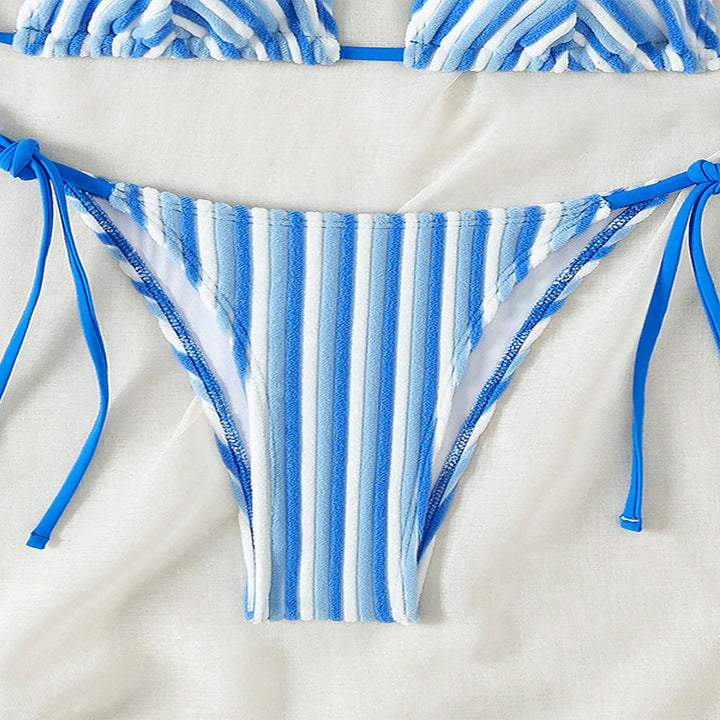 Damen Bikinislip mit verstellbaren Trägern und gestreiftem Design Echo Archiv