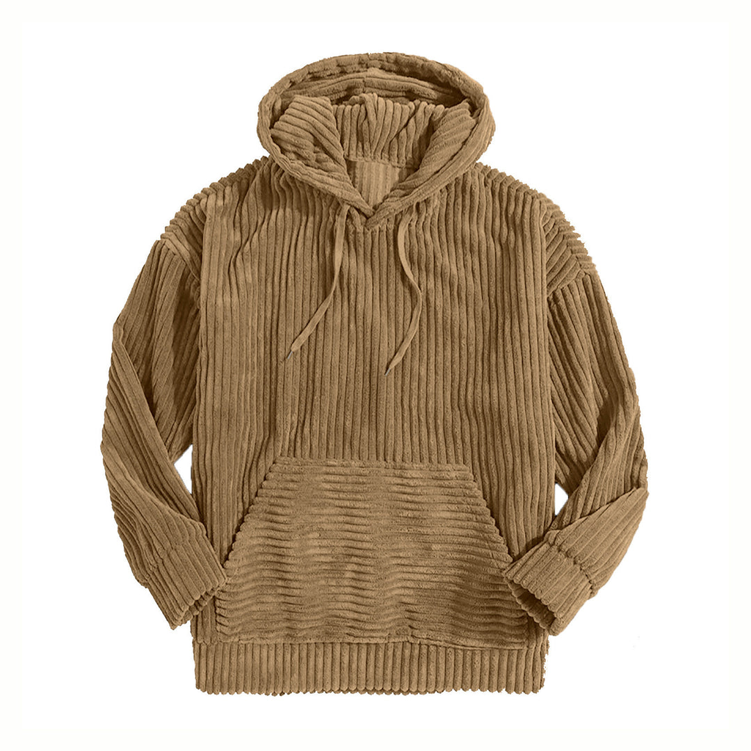 Unisex nan gerippter Samt-Hoodie mit Kapuze und Kängurutasche Echo Archiv