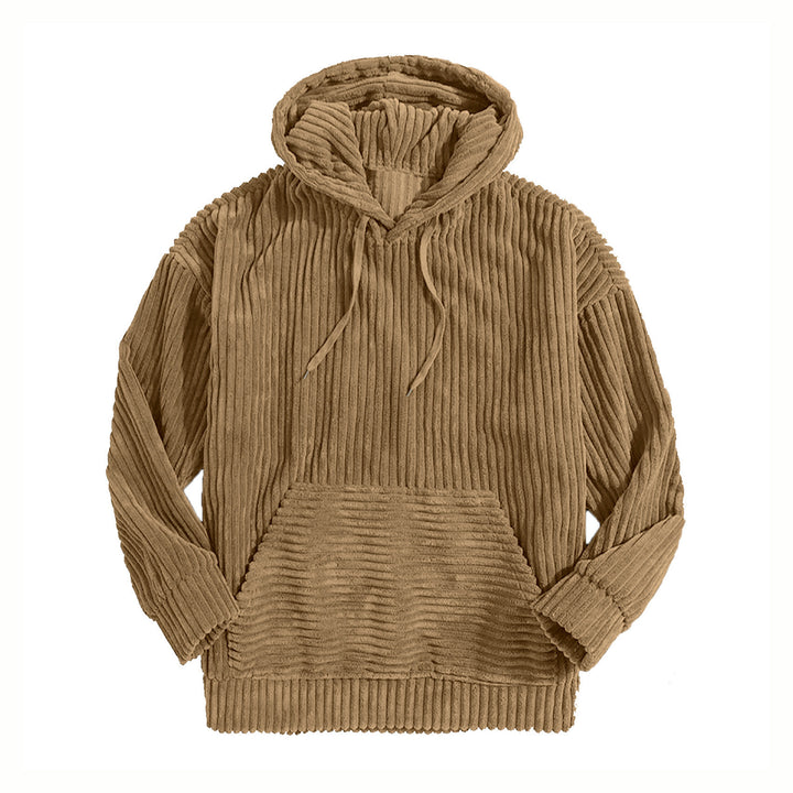 Unisex nan gerippter Samt-Hoodie mit Kapuze und Kängurutasche Echo Archiv