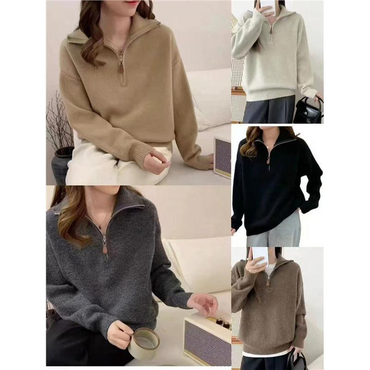 Damen Komfortabler Zip-Pullover Echo Archiv