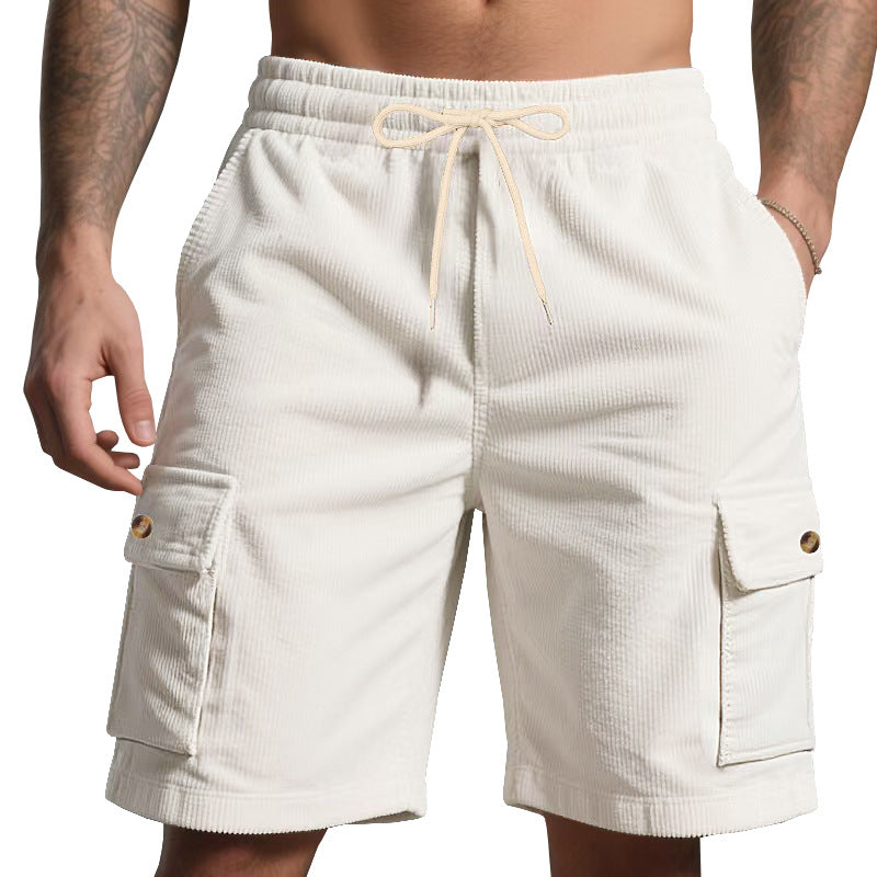 Herren nan Cord-Cargo-Shorts mit elastischem Tunnelzugbund, aufgesetzten Cargotaschen und weichem Baumwollmix Echo Archiv