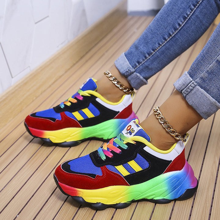 Damen nan auffälliger Plateau-Sneaker mit massiver Profilsohle, atmungsaktiven Mesh-Einsätzen und gepolstertem Komfortfußbett Echo Archiv