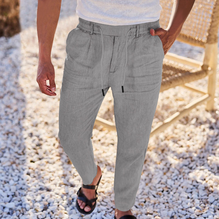 Herren lässige Freizeithose mit elastischem Bund und seitlichen Eingrifftaschen Echoarchiv