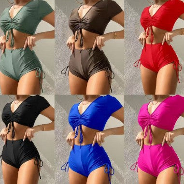 Damen Sportliches Bikiniset mit modischer Raffung Echo Archiv