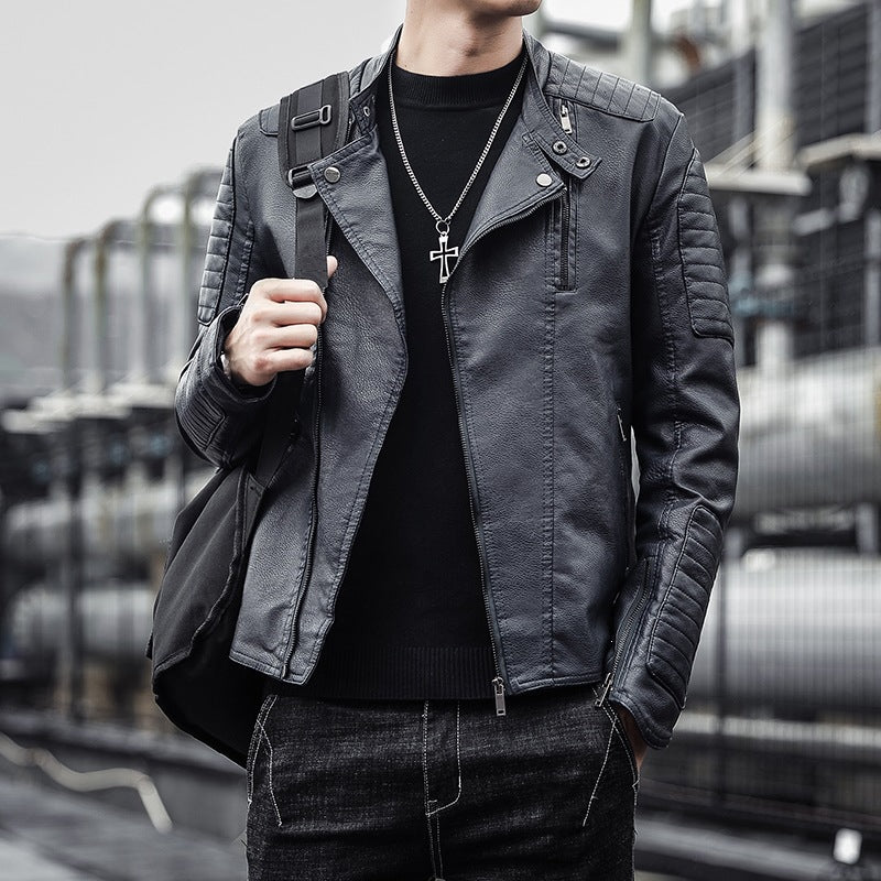 Herren Modische Bikerjacke aus Kunstleder Echo Archiv 1787738599