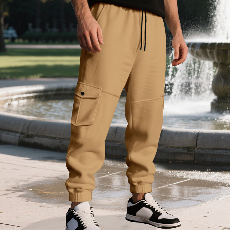Herren Funktionale Cargo-Jogginghose mit Tunnelzug, Sicherheits-Flap-Taschen und elastischem Knöchelbündchen – Bravaro