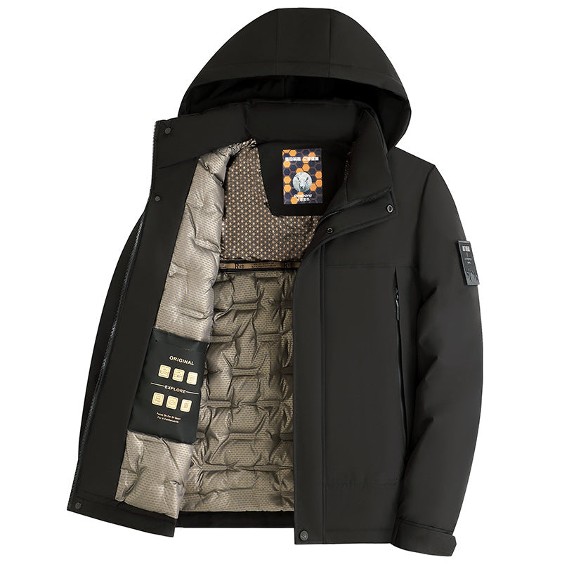Herren Wattierte Kapuzenjacke mit 3D-Quilt-Innenfutter und wasserabweisender Außenhülle Echo Archiv