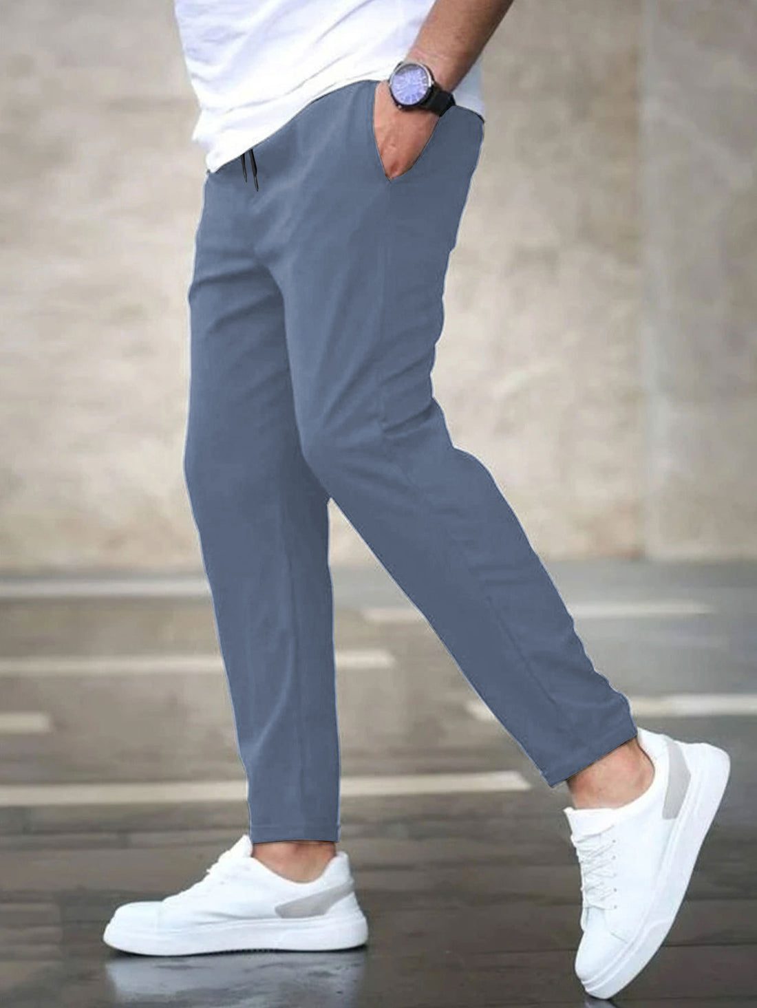 Herren lässige Freizeithose mit elastischem Bund und praktischen Taschen – Sorevano