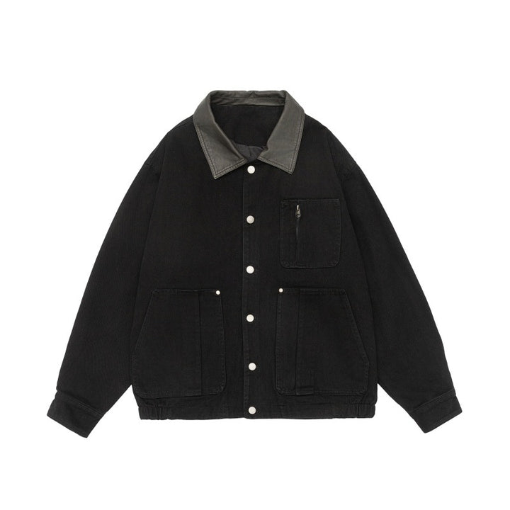 Herren Boxy-Canvas-Fieldblouson mit Druckknopfleiste und großen Utility‑Taschen Echoarchiv