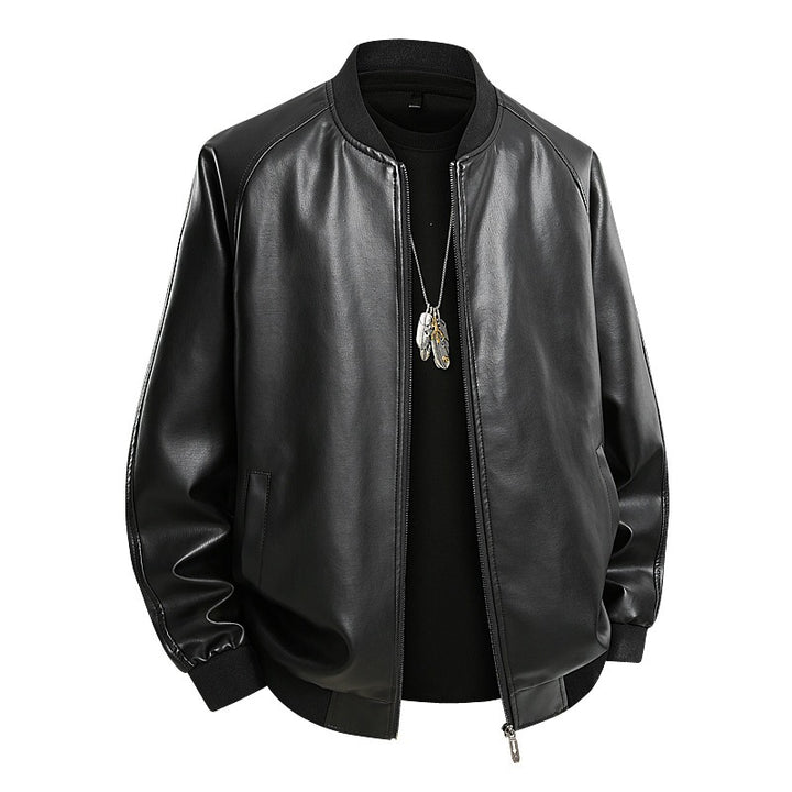 Herren Modische Leder Bomberjacke Echo Archiv