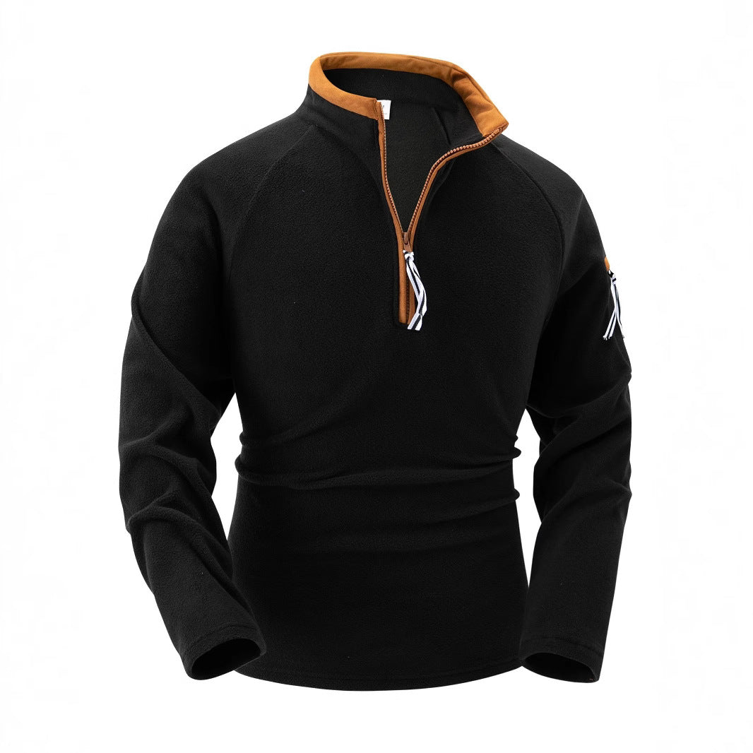 Herren Fleece-Pullover mit modernem Stehkragen und praktischen Reißverschlussöffnungen Echoarchiv