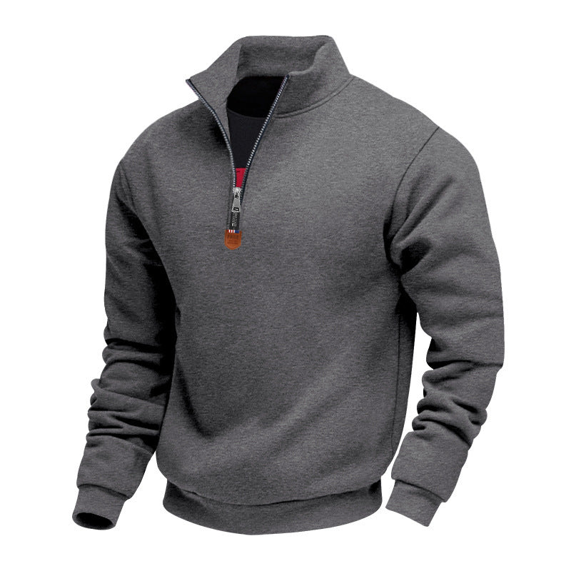 Herren nan Premium-Halbzip-Sweatshirt mit hohem Stehkragen, robustem Reißverschluss und geripptem Saum Echo Archiv