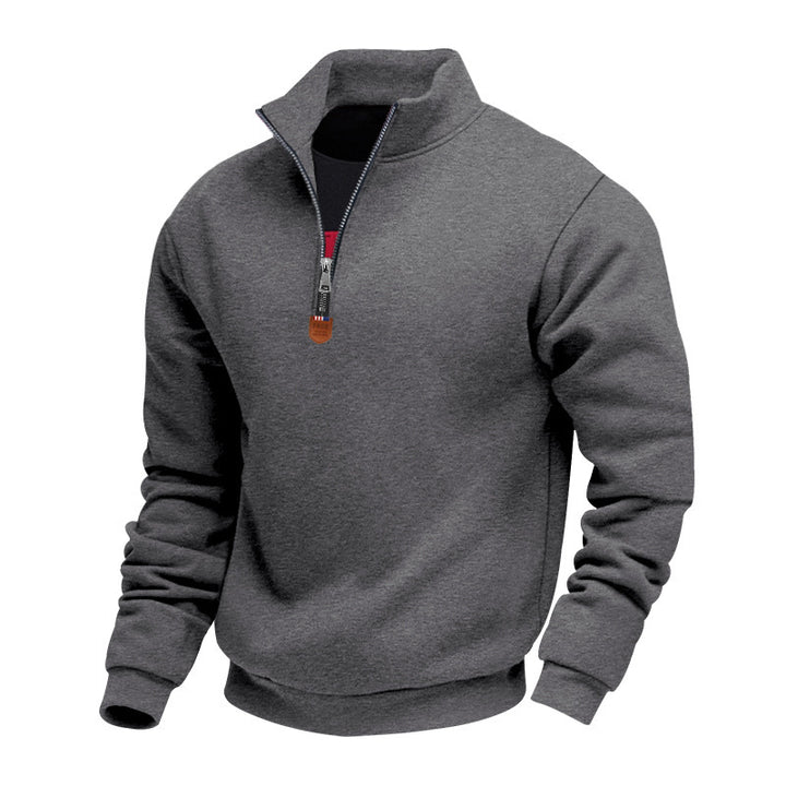 Herren nan Premium-Halbzip-Sweatshirt mit hohem Stehkragen, robustem Reißverschluss und geripptem Saum Echo Archiv