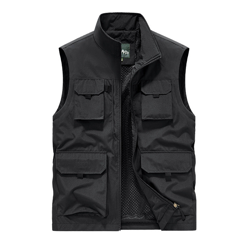 Herren Multifunktionale Outdoorweste mit Mehrfach-Taschen und atmungsaktivem Meshfutter Echoarchiv