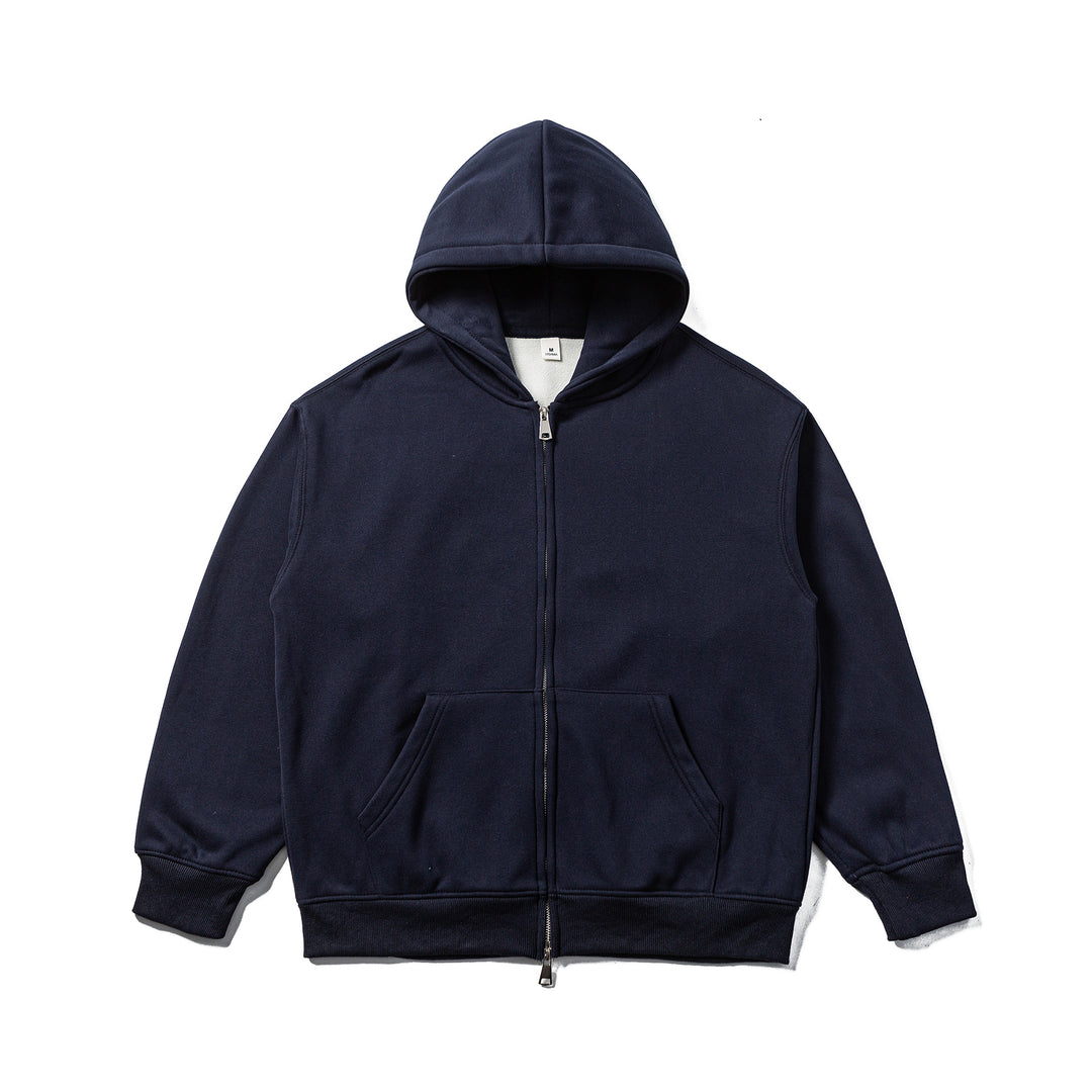 Unisex Kapuzen-Sweatjacke mit Zweiwege-Reißverschluss und Kängurutasche Echoarchiv
