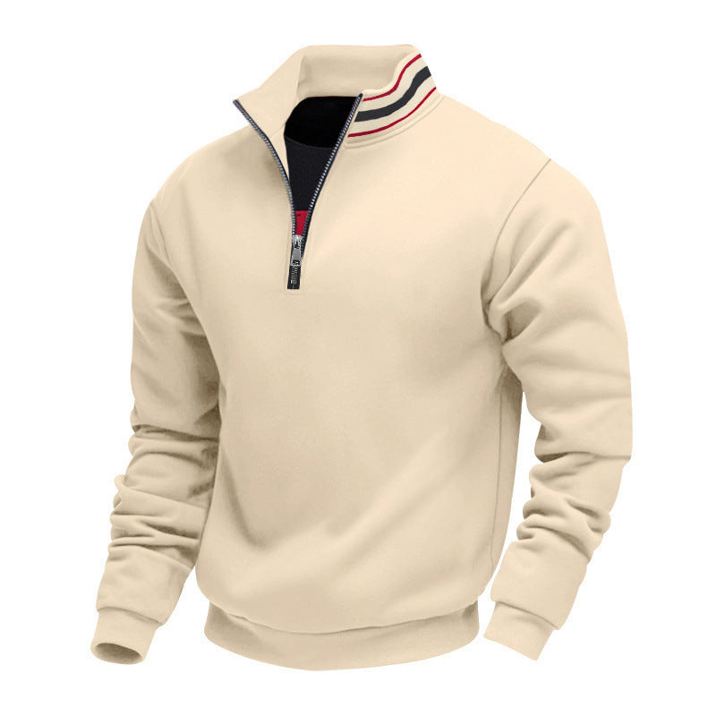 Herren nan Halbzip-Sweatshirt mit sportivem Ringkragen und weichem Fleece-Innenfutter Echo Archiv
