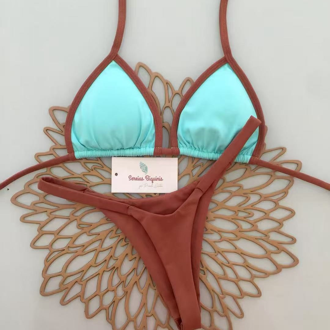 Damen Triangel-Bikini mit frischem Melonenmuster Echo Archiv