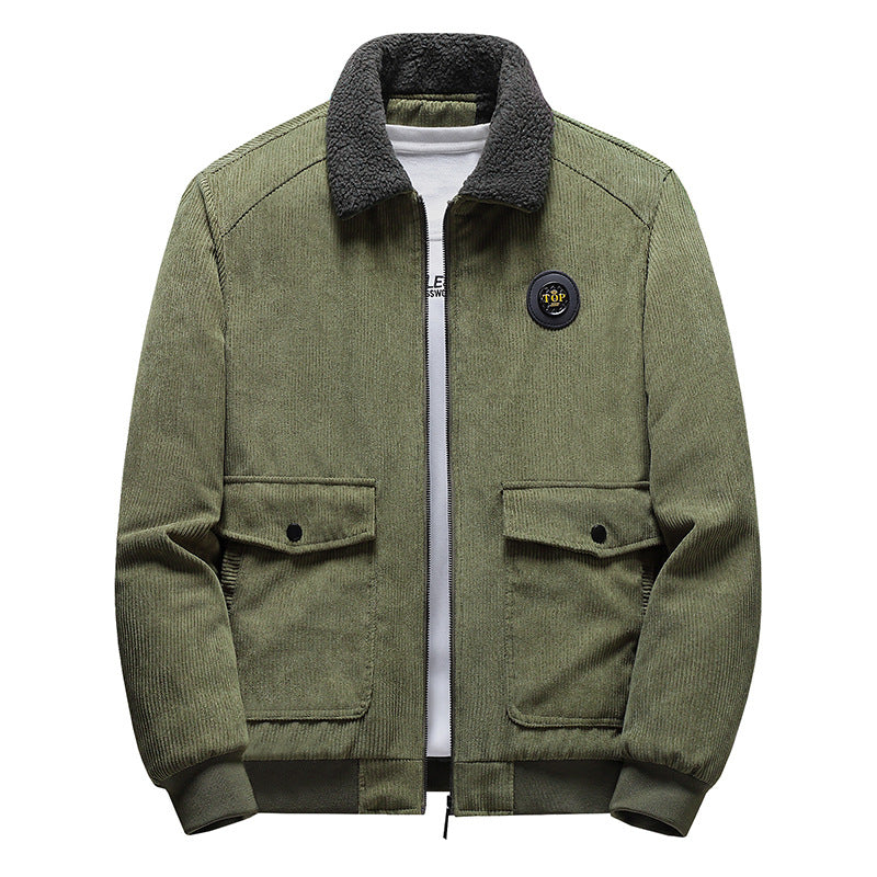 Herren Lässige Cordjacke mit Teddykragen Echo Archiv