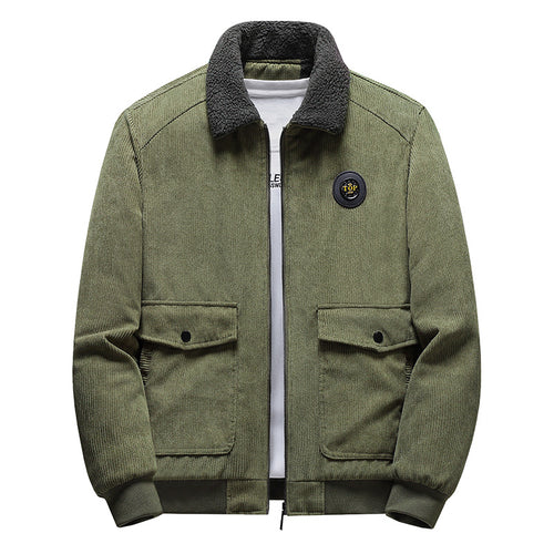 Herren Lässige Cordjacke mit Teddykragen Echo Archiv