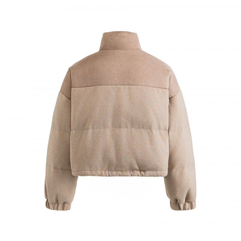 Damen Kurze gesteppte Stehkragenjacke mit Kordelzug, Waffelstruktur und Boxy‑Silhouette Echo Archiv