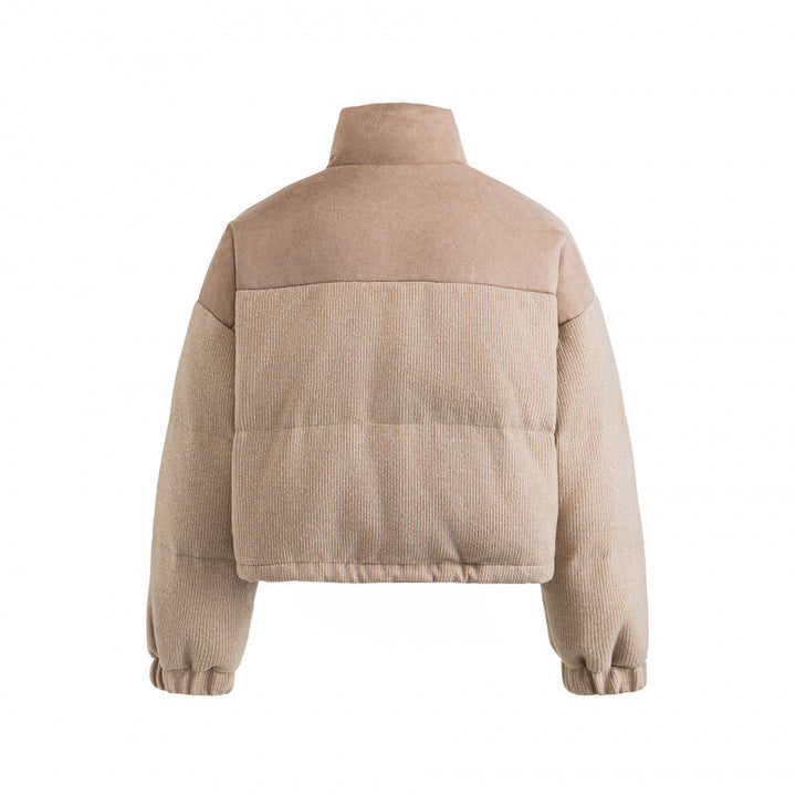 Damen Kurze gesteppte Stehkragenjacke mit Kordelzug, Waffelstruktur und Boxy‑Silhouette Echo Archiv