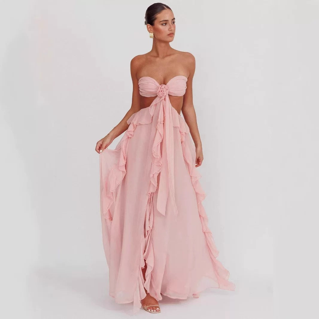 Damen Maxi-Kleid mit raffinierten Rüschendetails Echo Archiv